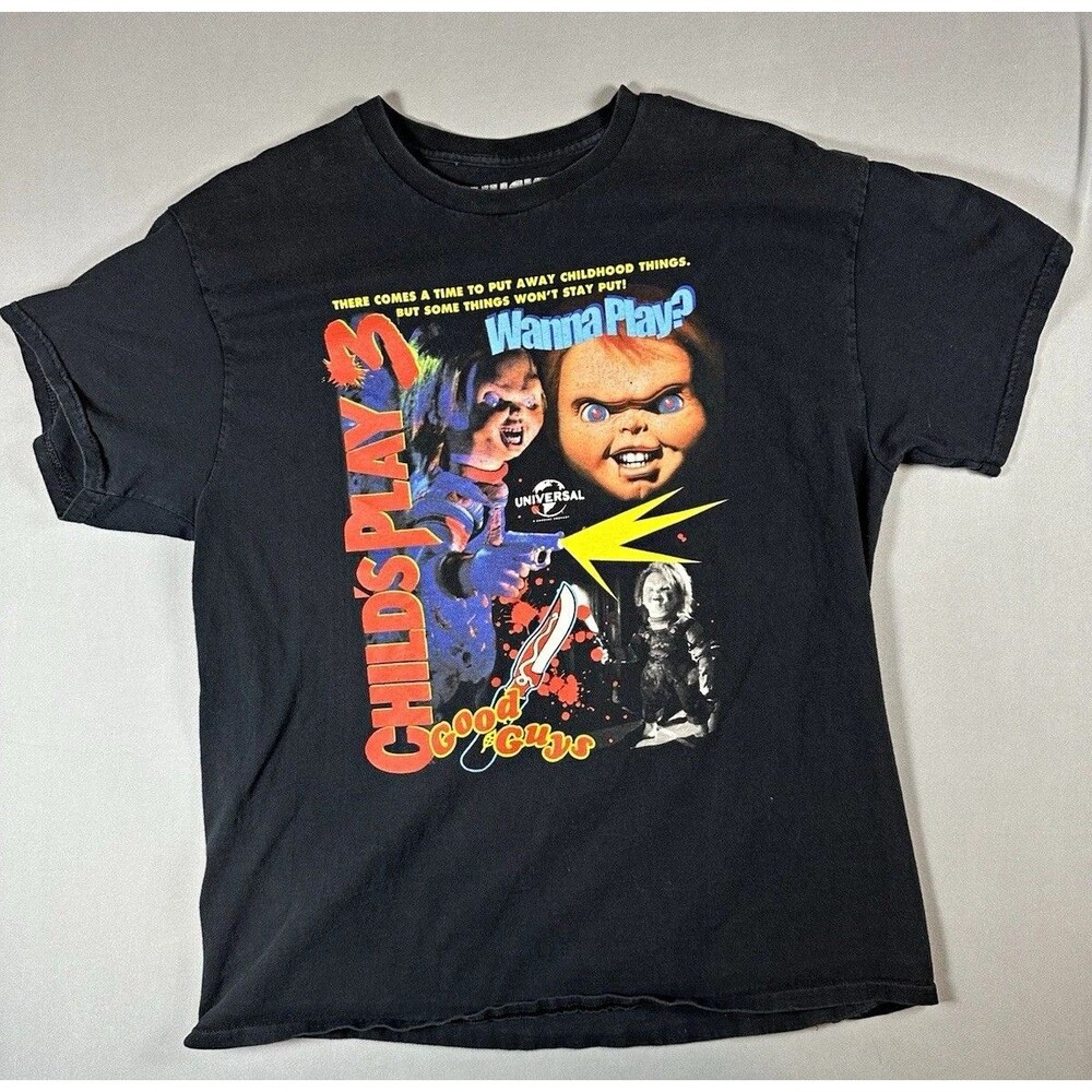 Ripple Junction Chucky Child's Play Graphic T-Shirt Men's XL Black Halloween